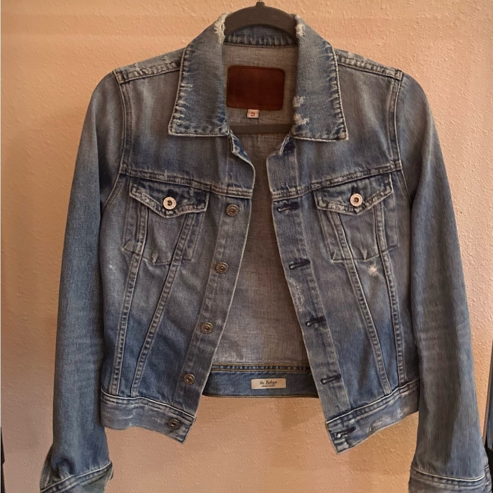 AG denim jacket distressed size small style Robyn